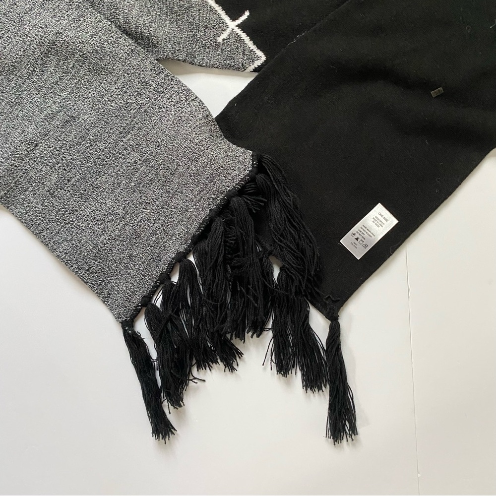 Nightmare Before Christmas Scarf Disney Jack Skellington 67” Black Gray Fringe - Picture 14 of 16